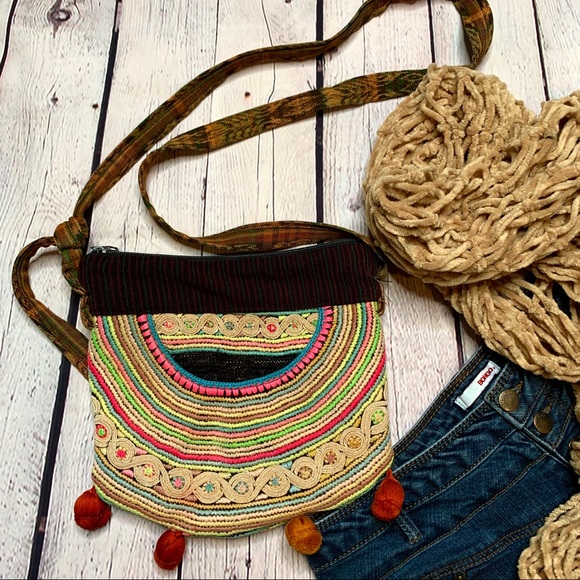 Handbags - Boho Crossbody Purse Adjustable Strap colorful